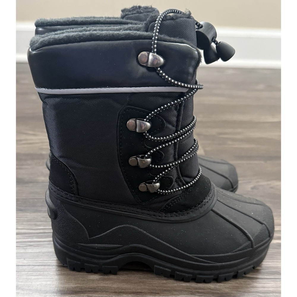Kids Unisex Preschool Winter Snow Boots Size 12 Black New Cozy Warm